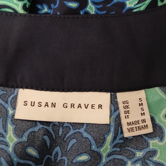 Susan Graver S Kimono Cardigan Top Satin Damask Seafoam Blue - Picture 9 of 10